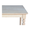 International Concepts Square Top Table, 30 in W X 30 in L X 42 in H, Wood, Unfinished K-3030-342T